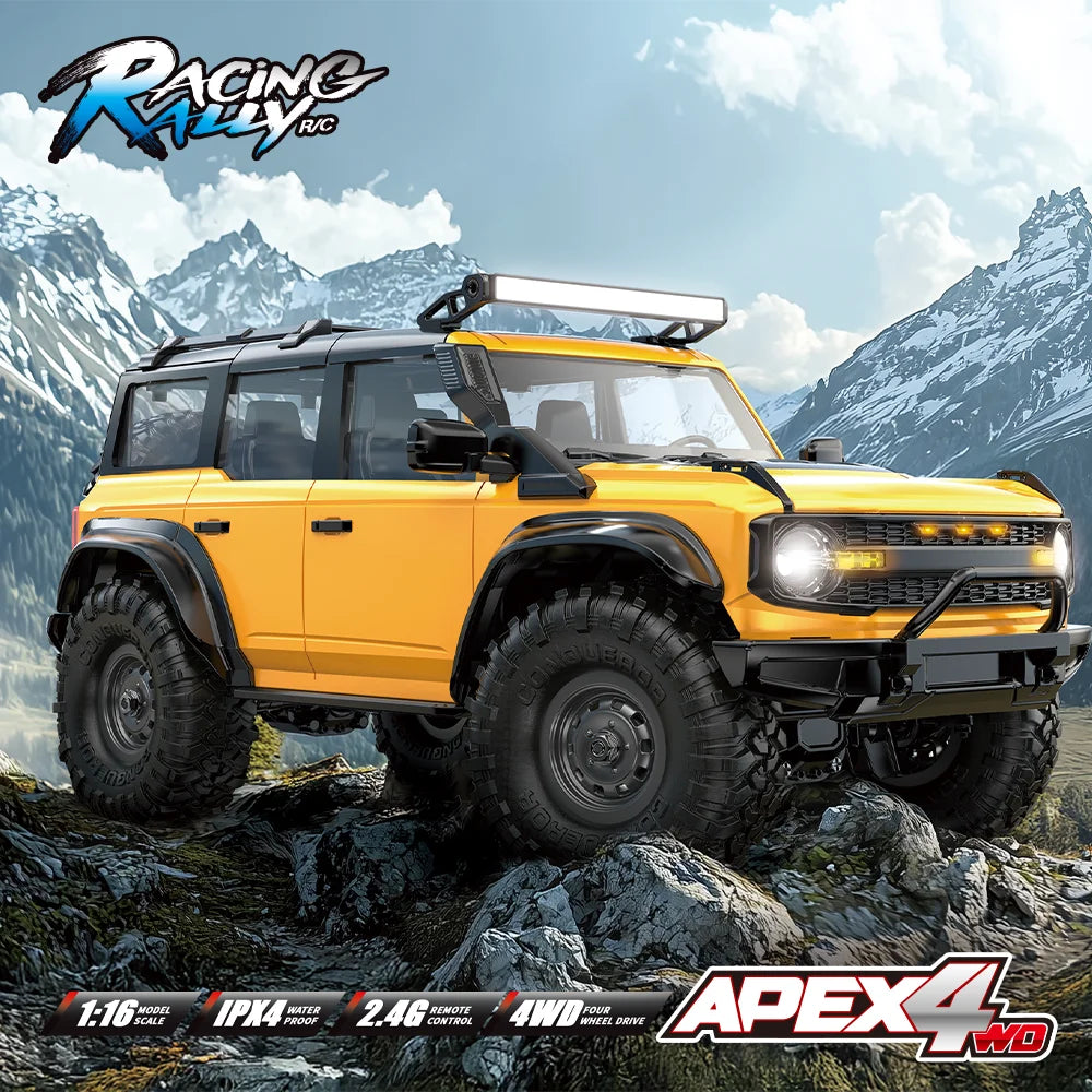 سيارة HB R1601 RC بمقياس 1:16، 2.4 جيجاهرتز، دفع رباعي، سيارات تحكم عن بعد، شاحنات زاحفة LED، نموذج مركبة تسلق، ألعاب للأطفال والكبار