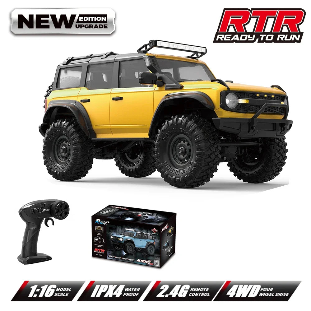 سيارة HB R1601 RC بمقياس 1:16، 2.4 جيجاهرتز، دفع رباعي، سيارات تحكم عن بعد، شاحنات زاحفة LED، نموذج مركبة تسلق، ألعاب للأطفال والكبار