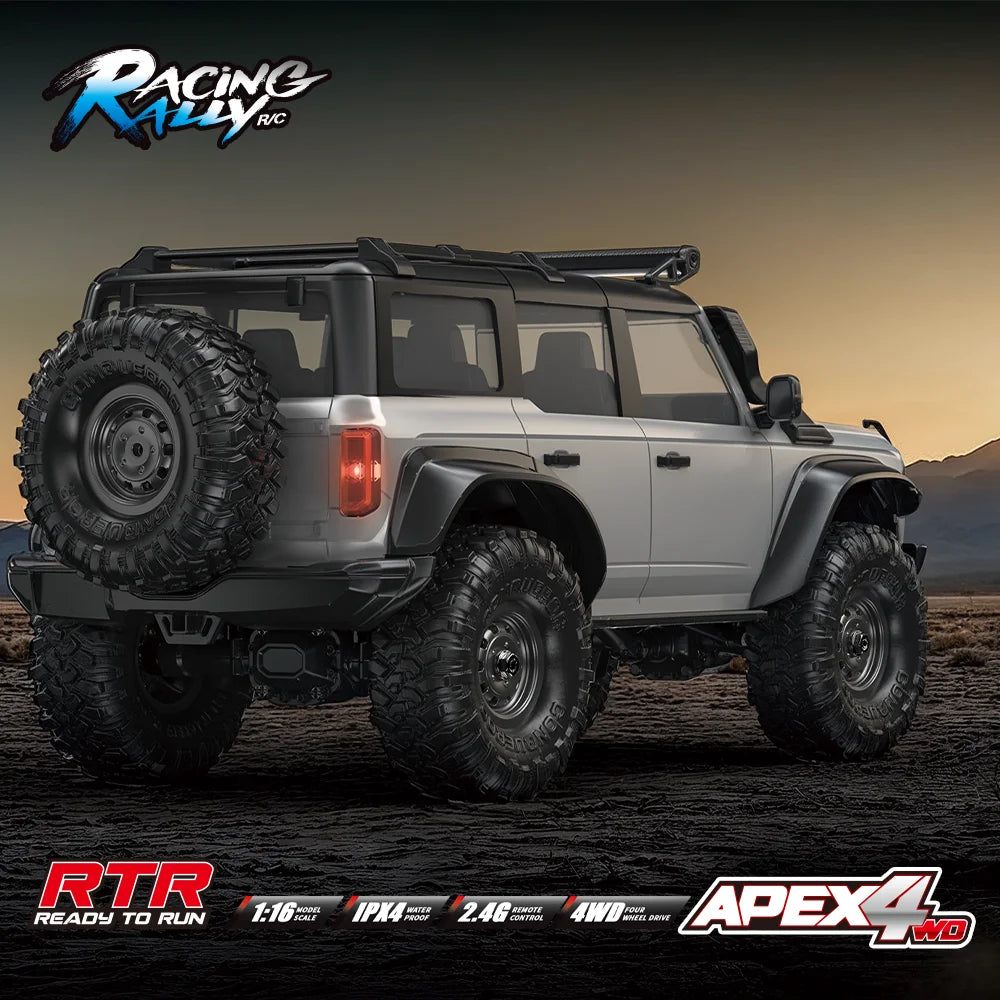 سيارة HB R1601 RC بمقياس 1:16، 2.4 جيجاهرتز، دفع رباعي، سيارات تحكم عن بعد، شاحنات زاحفة LED، نموذج مركبة تسلق، ألعاب للأطفال والكبار