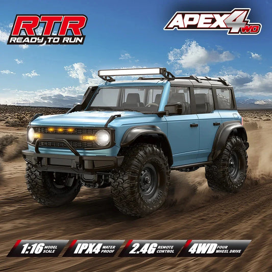 سيارة HB R1601 RC بمقياس 1:16، 2.4 جيجاهرتز، دفع رباعي، سيارات تحكم عن بعد، شاحنات زاحفة LED، نموذج مركبة تسلق، ألعاب للأطفال والكبار